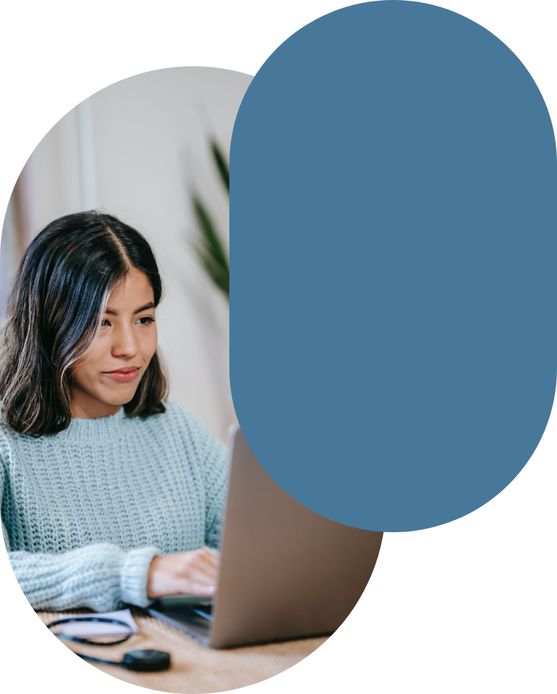 Girl with laptop image